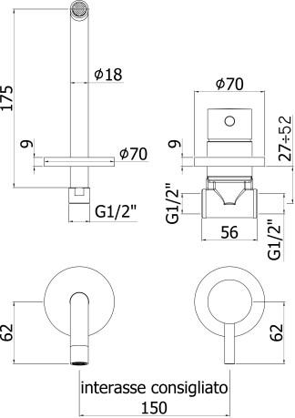  Paffoni Light LIG006CR70   , 