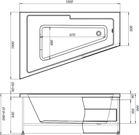   Aquanet Accord 150x100 L