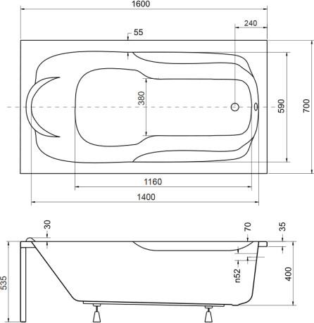   Besco Bona WAB-160-PK 160x70  