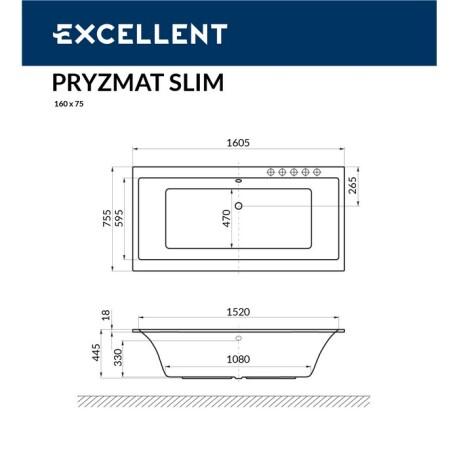  Excellent Pryzmat Slim 160x75 "NANO" ()