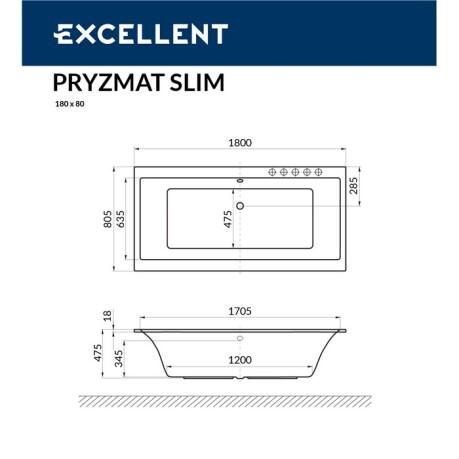  Excellent Pryzmat Slim 180x80 "LINE" ()