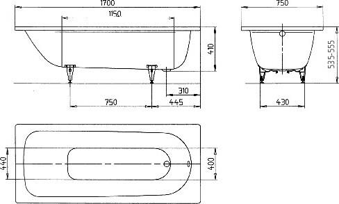   Kaldewei Advantage Saniform Plus 373-1 112600010001  